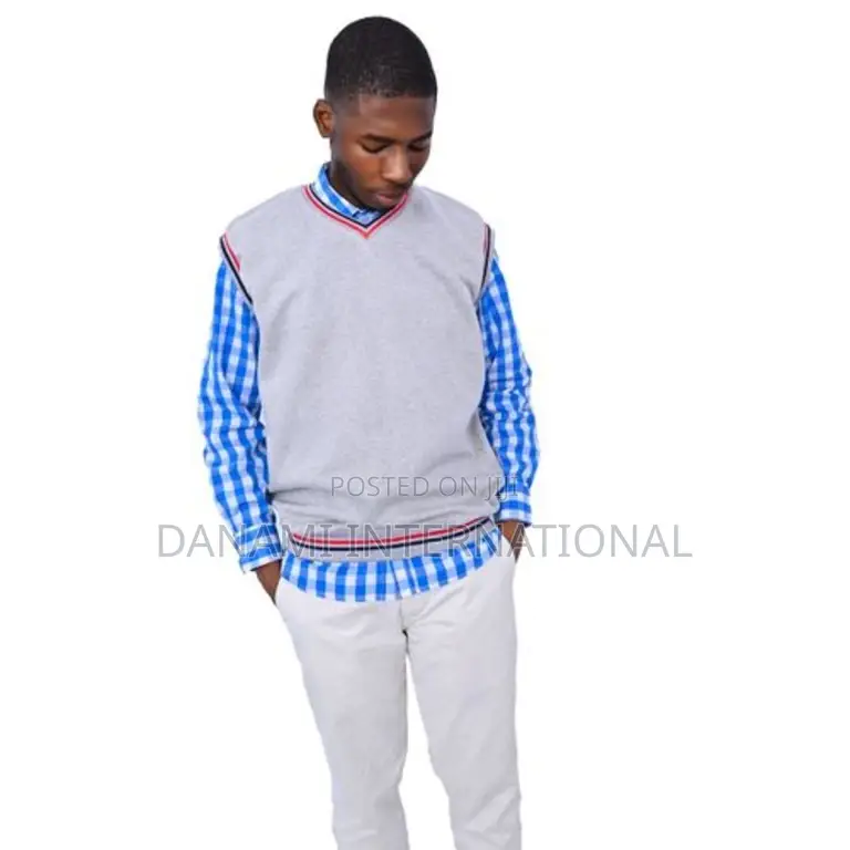 Danami Sleeveless v Neck Sweatshirt Vest- Light Grey
