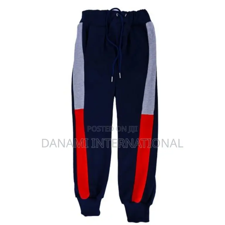 Danami Kids Children Joggers Boys Girls- Navy Blue- Grey/Red