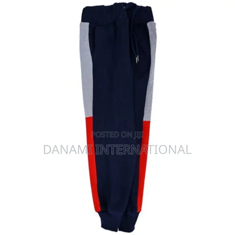 Danami Kids Children Joggers Boys Girls- Navy Blue- Grey/Red