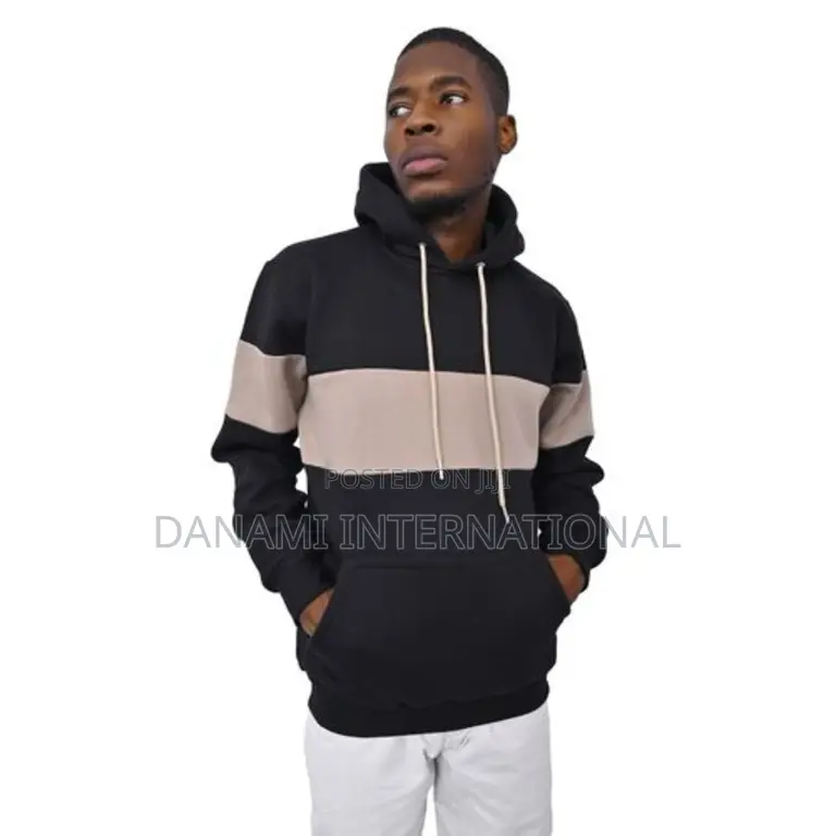 Danami Stylish Black Nude Contrast Colour Hoodie
