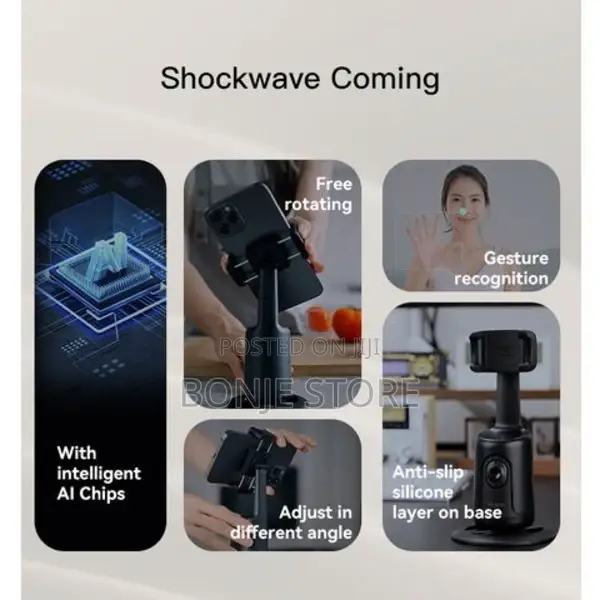 Auto Face Tracking Phone Holder, 360° Rotation, Phone Stand