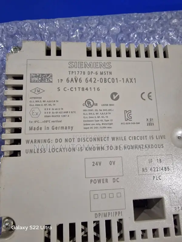 6av6642-0ba01-1ax1 | Siemens | SIMATIC TP177B 6" PN/DP