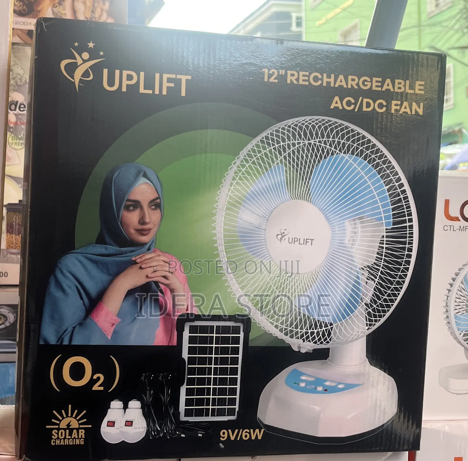 12inches Solar Fan With 2 Bulb