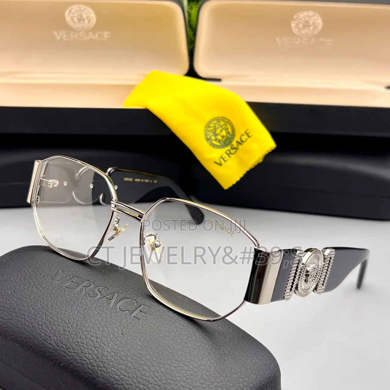 Versace Thick Frame Classic Sunglasses Uv Protection Trendy Design