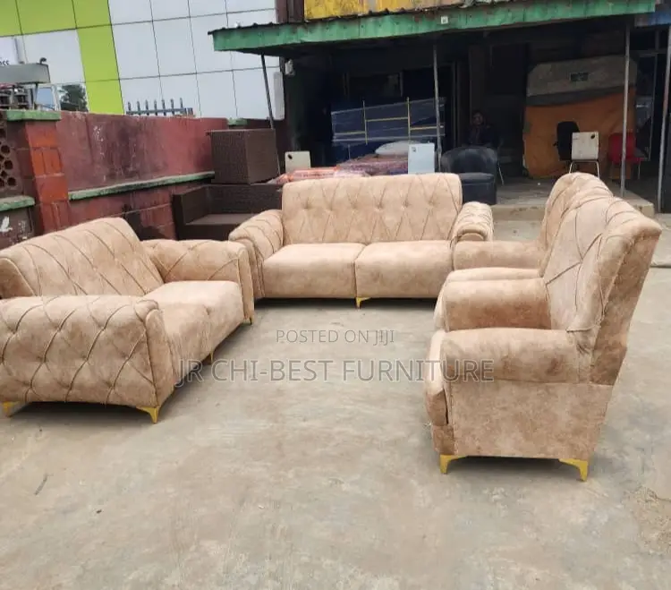 Neatly Made Set of Upholstered Fabric Sofa | Chairs | Couch