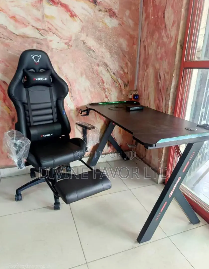Gaming Table and Chair With Lead Lights.