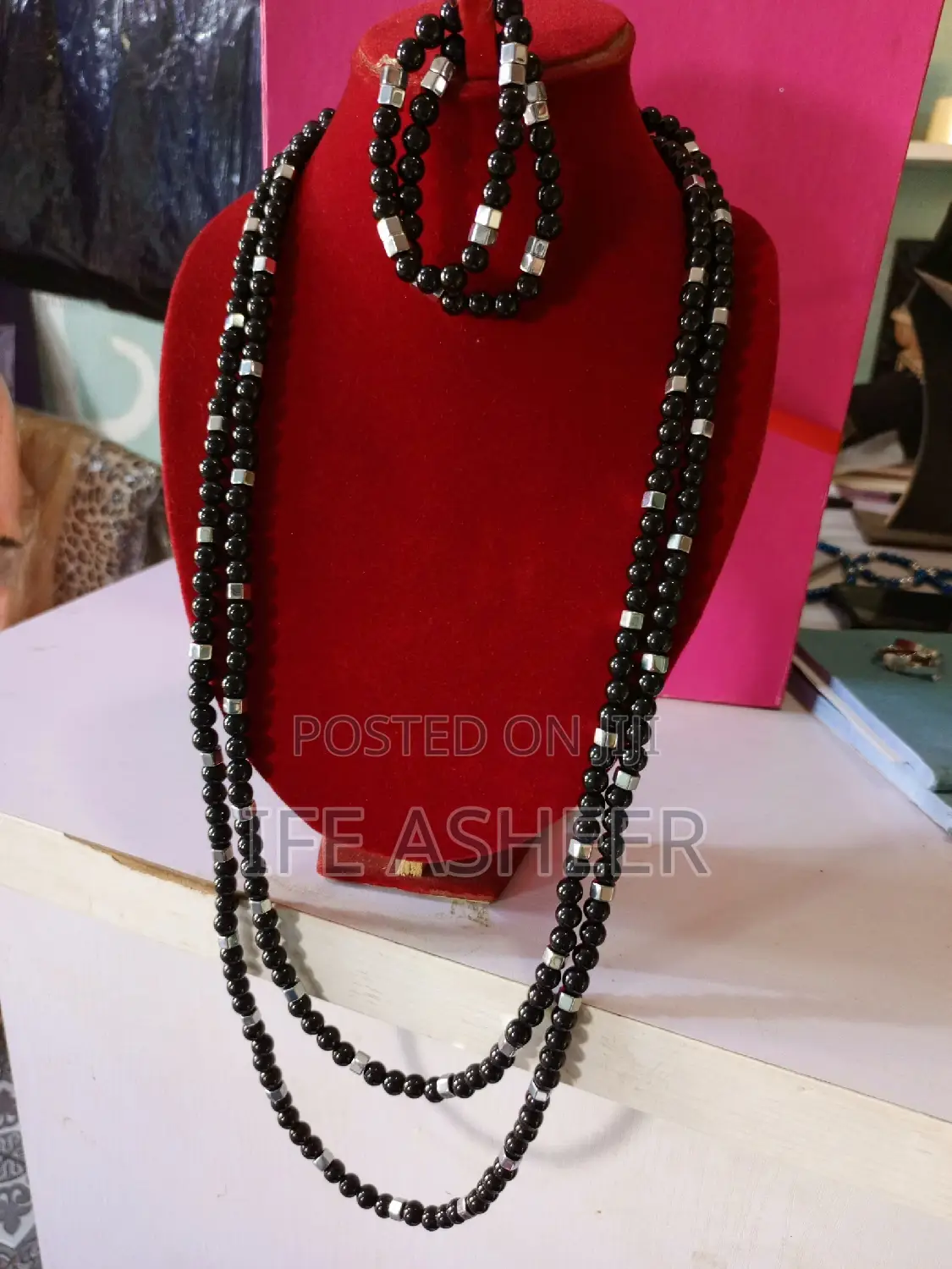 Men's Ceremonial Beads 001 - Black