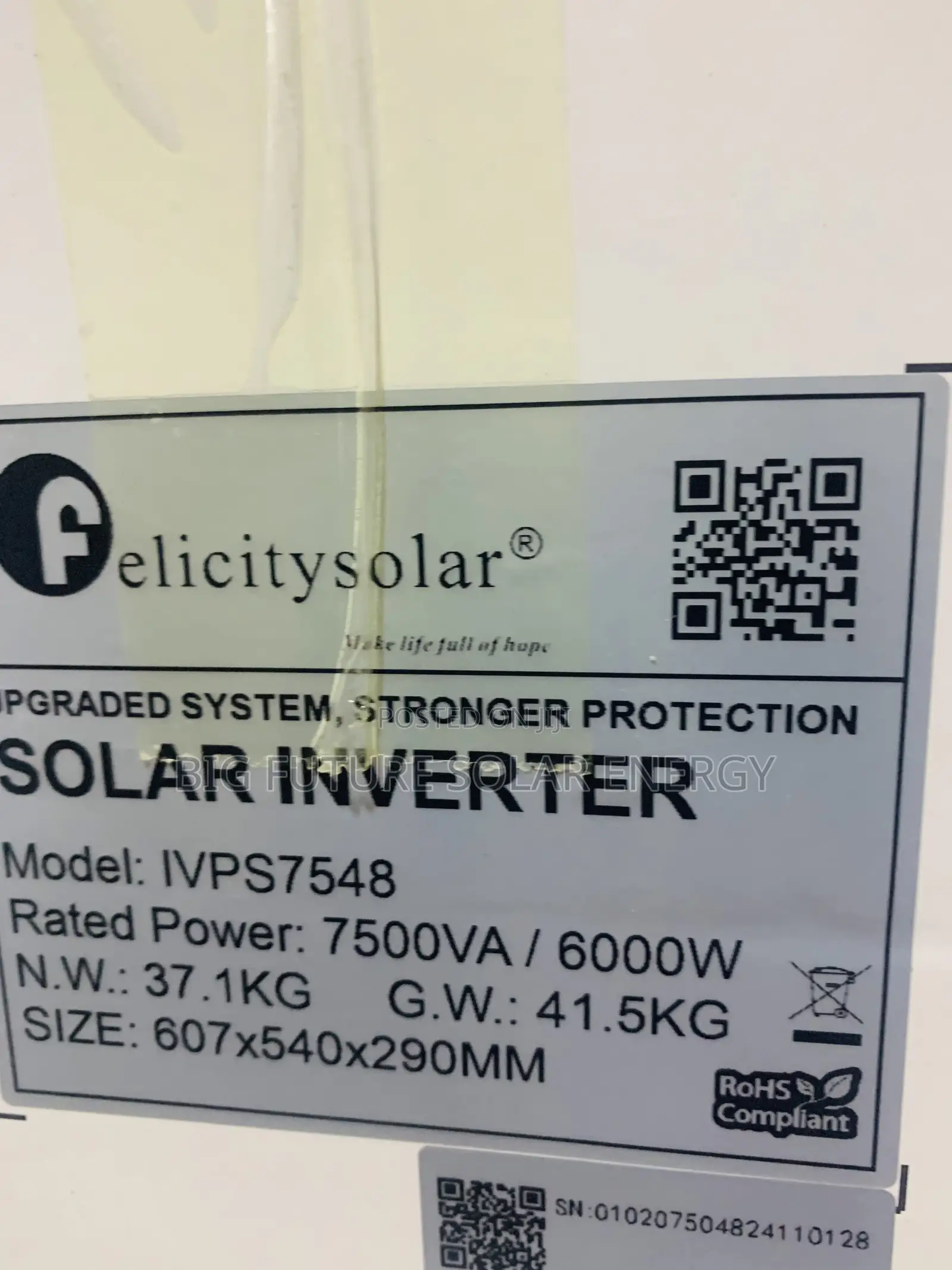 7.5kva 48v Felicity Solar Inverter