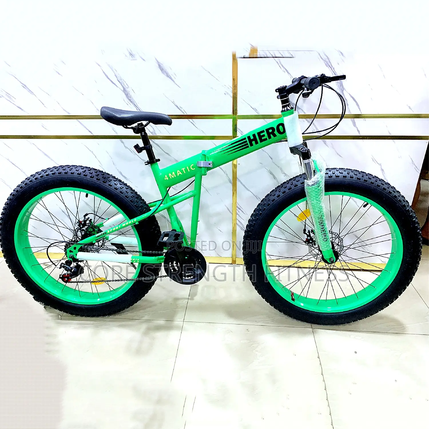 Foldable Road Fat Tyre Bicycle With Spoke Rims
