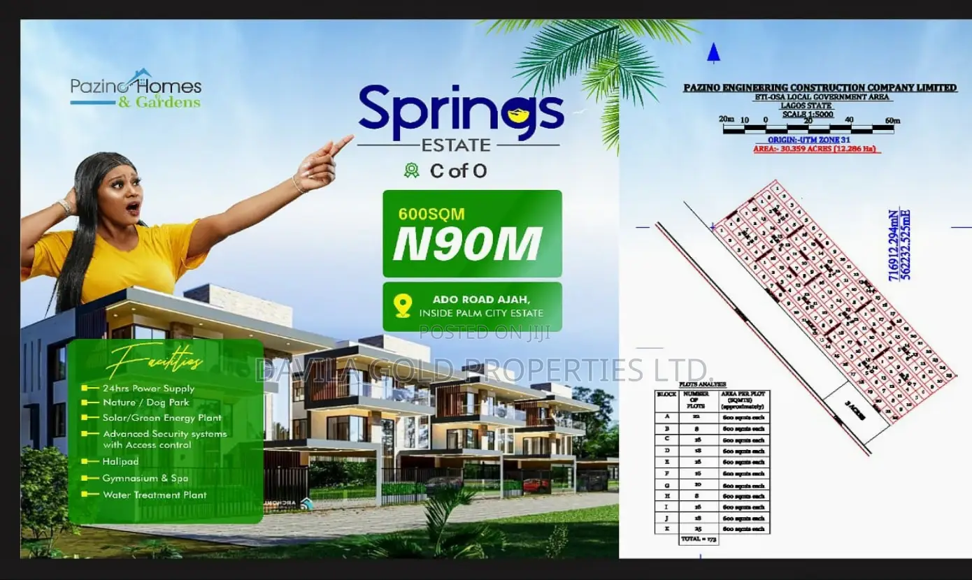 Best Land Deal, Ado Road Ajah, Lagos, at Springs Garden