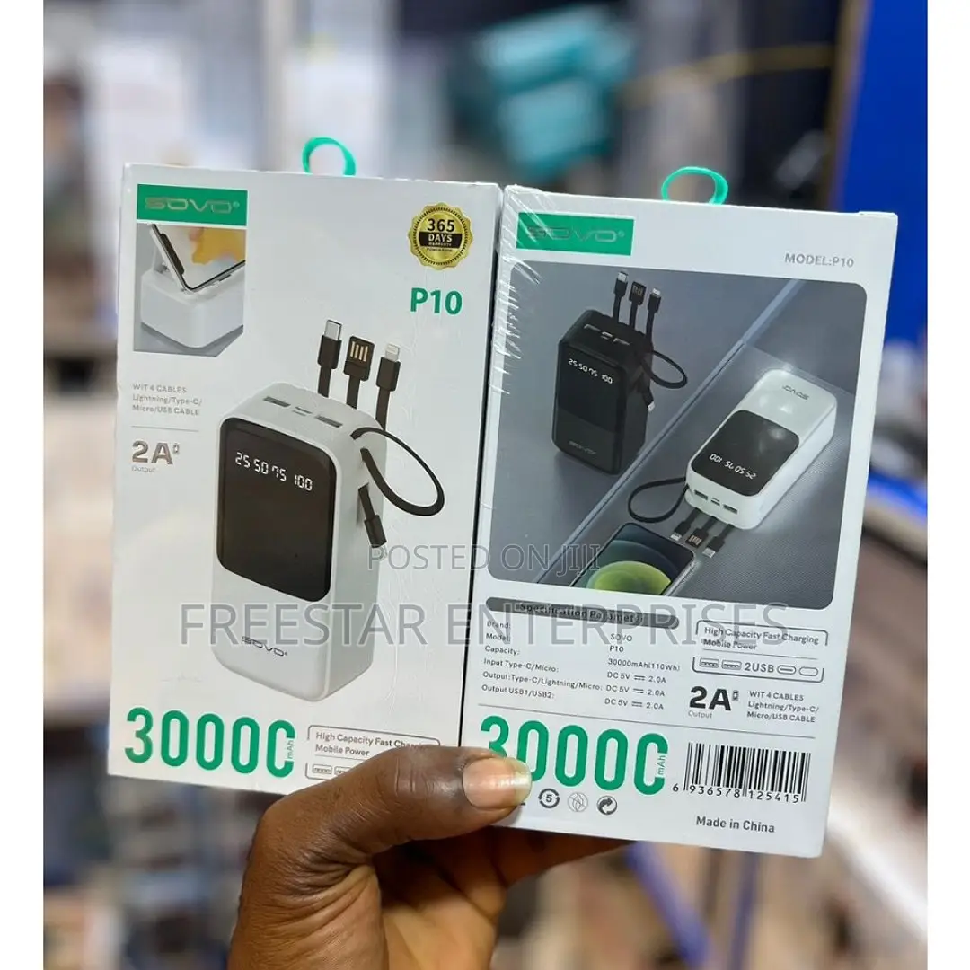 SOVO 30000mah Power Bank. SOVO 22.5W PD Power Bank.