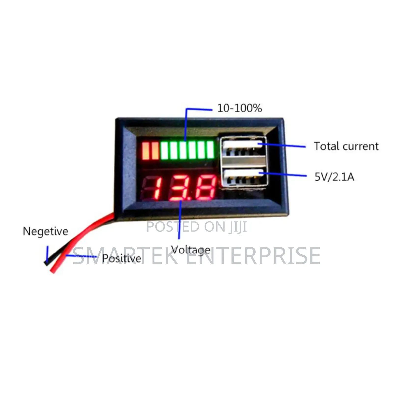 DC Digital Voltmeter 4.5v-30v 5V 2A Port for Charging Phone