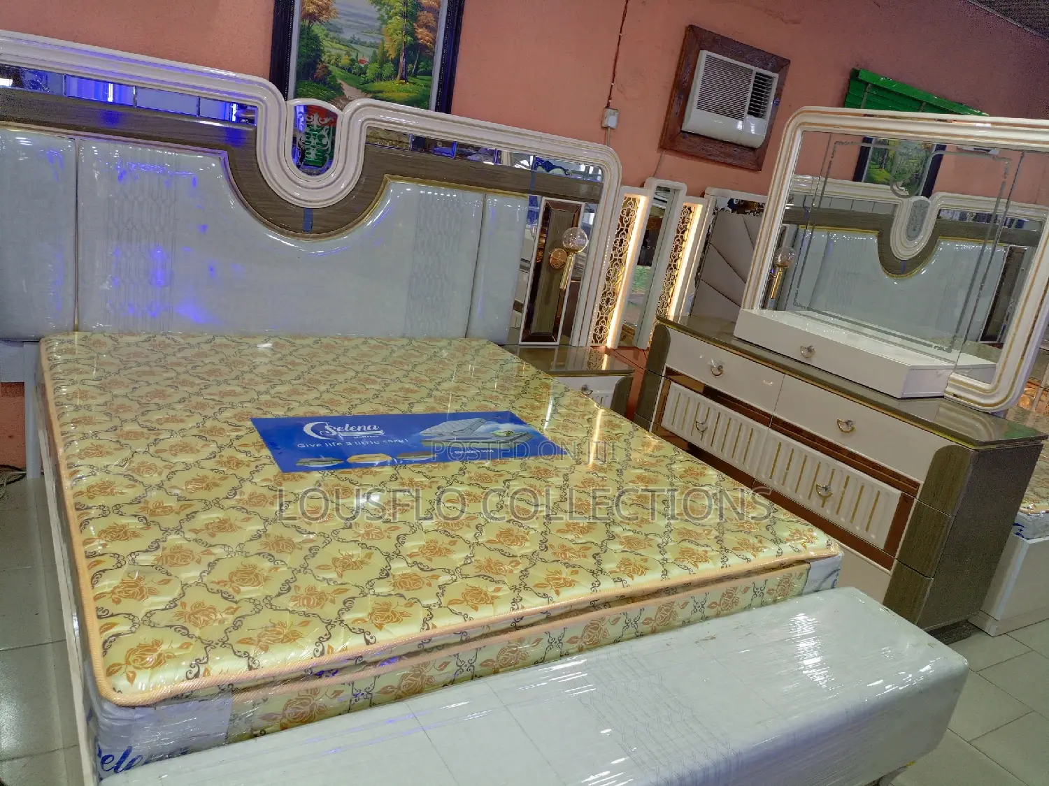 Your Quality Big Size Turkish Bed With Conso and Mirror