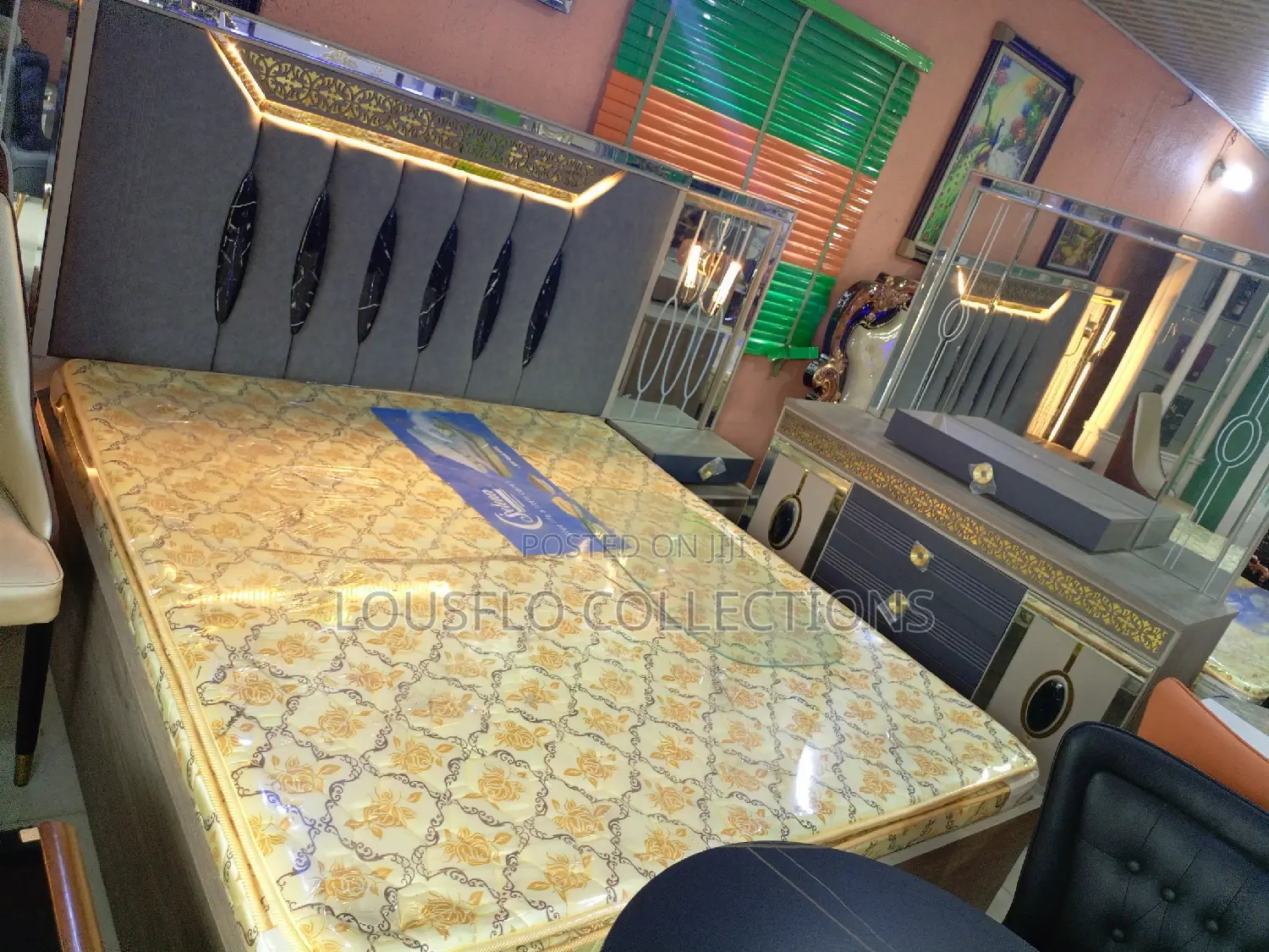 Turkish Quality Bed With Sides Drawer N Conso Mirror