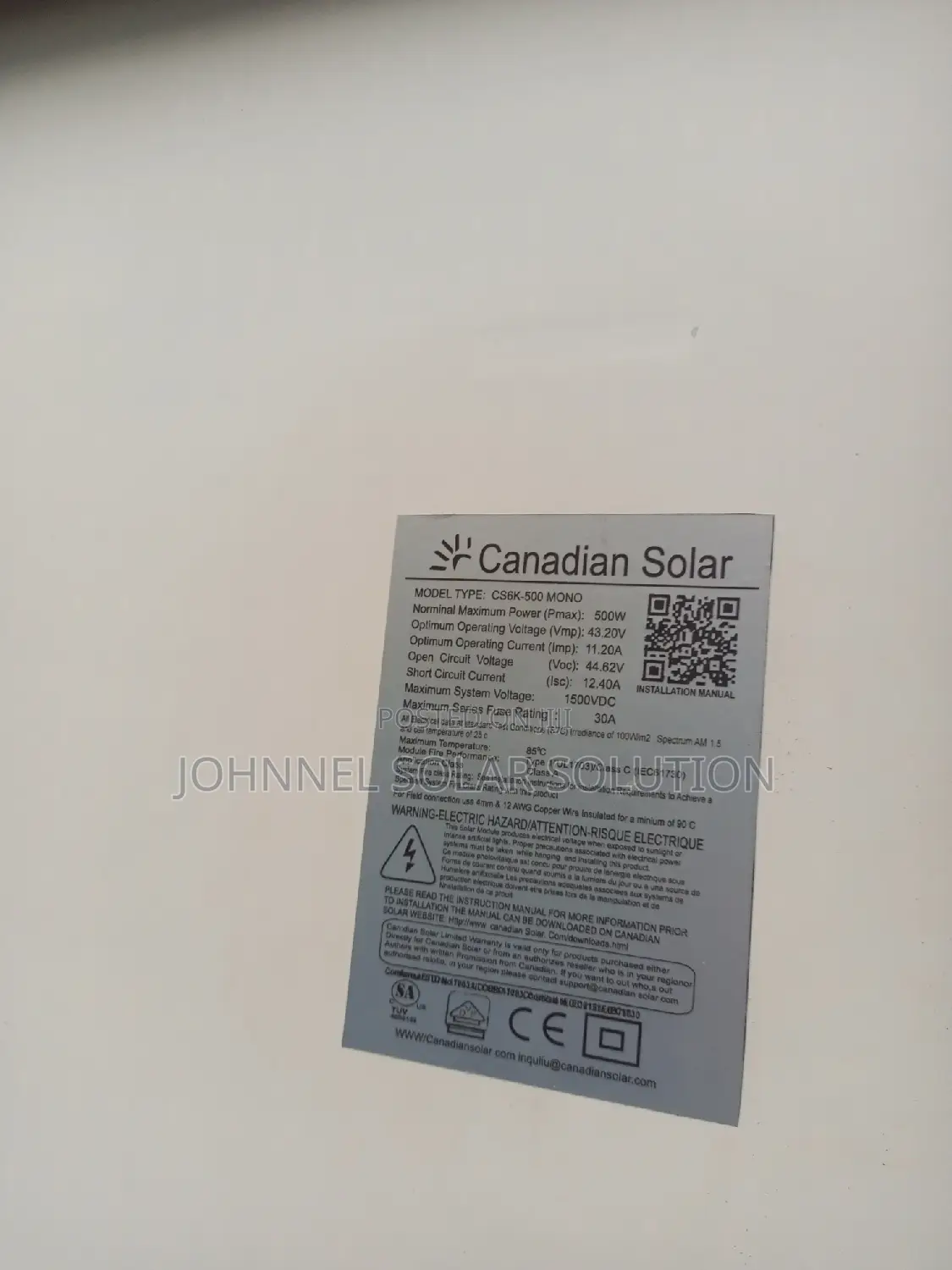 500watt 120cell Canadian Solar Panel