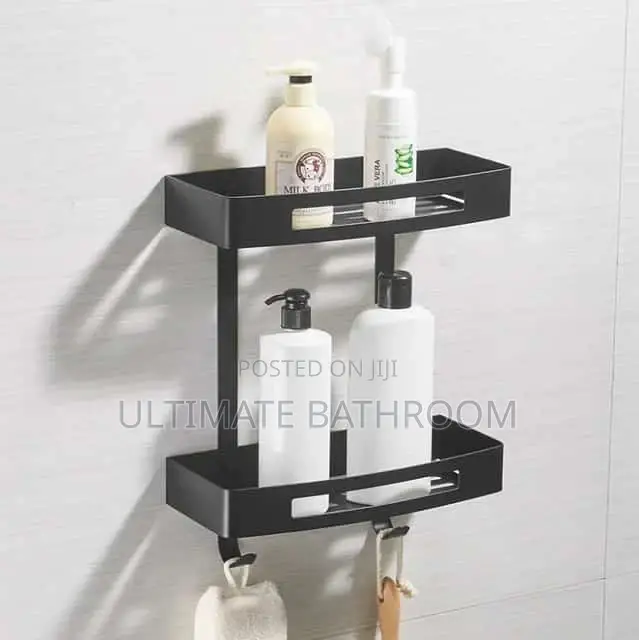 Matt Black Double Storage Shelf
