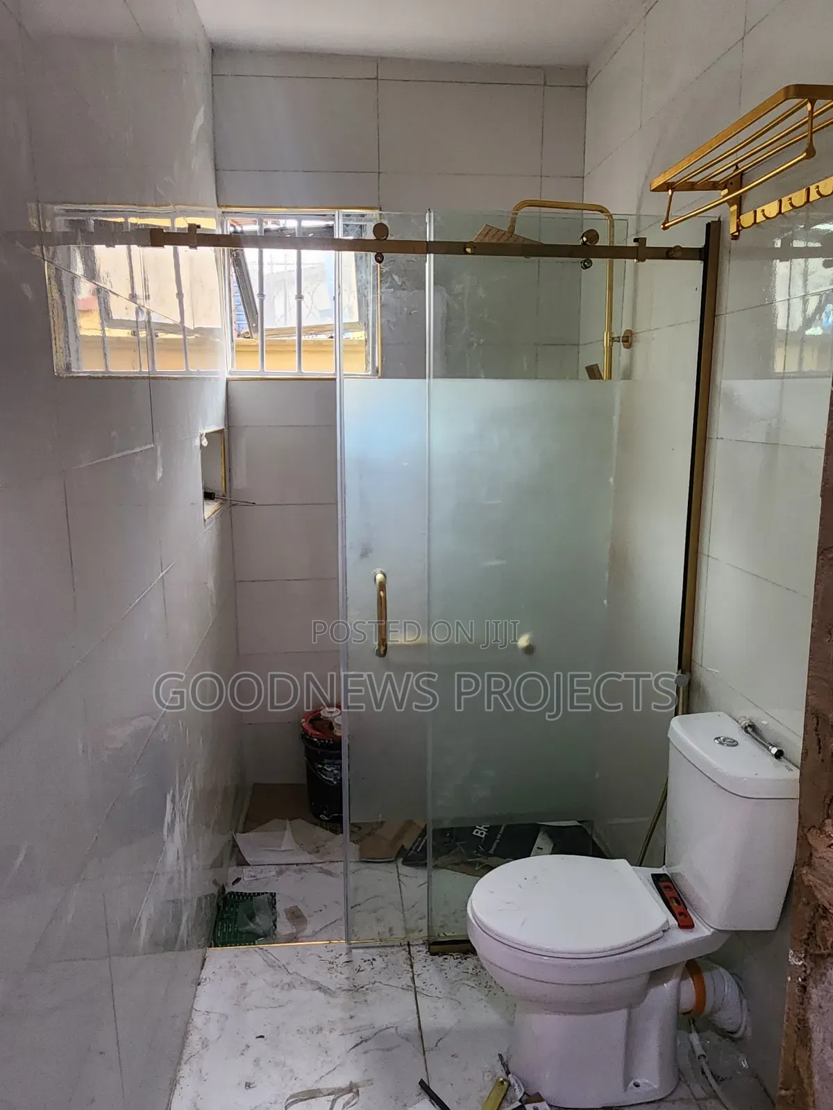 Sliding Shower Glass (Gold Accessories)