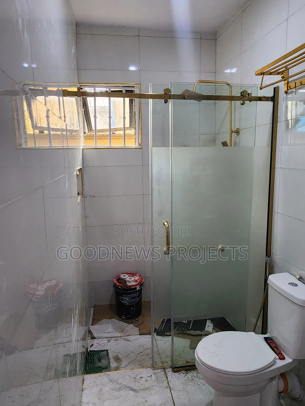 Sliding Shower Glass (Gold Accessories)
