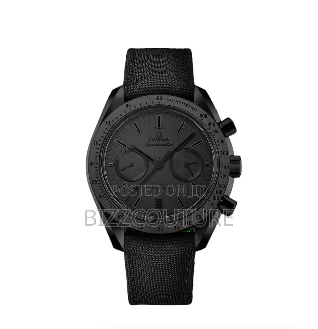 Original OMEGA Chronograph Black Leather Strap Watch