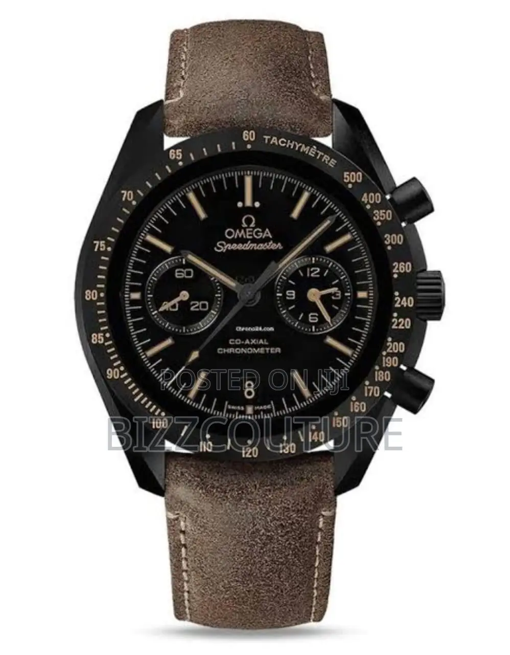 Original Omega Speed Master Chronograph Brown Leather Watch