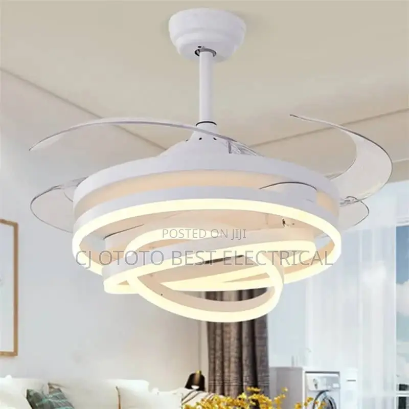 Chandelier Led Fan Light Black and White Available