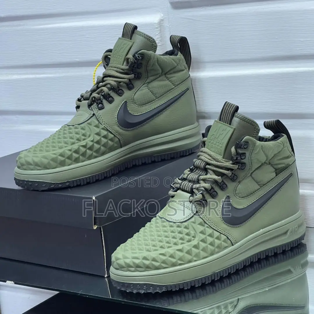 Original Nike Lunar Force Duckboot Hi Cut Green Sneakers
