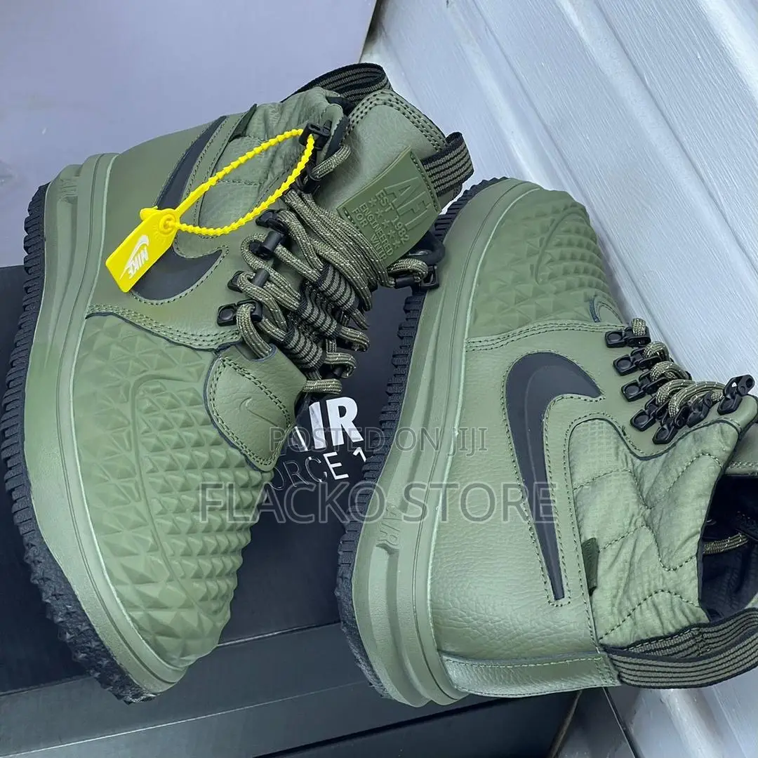 Original Nike Lunar Force Duckboot Hi Cut Green Sneakers