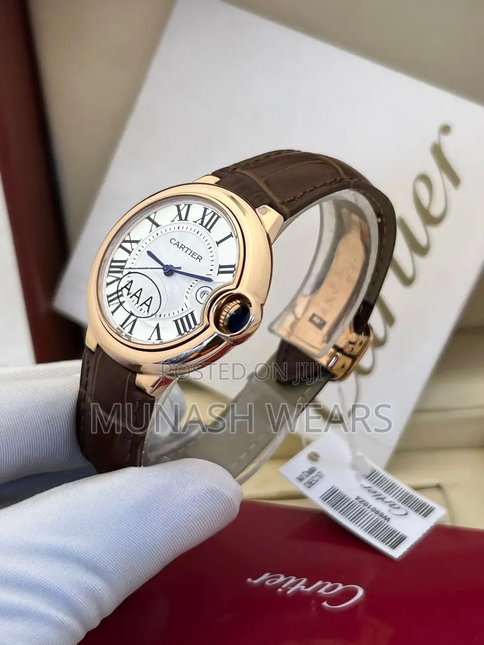 Luxury Cartier Leather Wristwatch