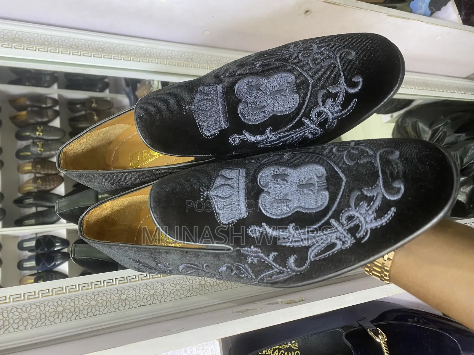 Italian Velvet D G Luxury Shoe