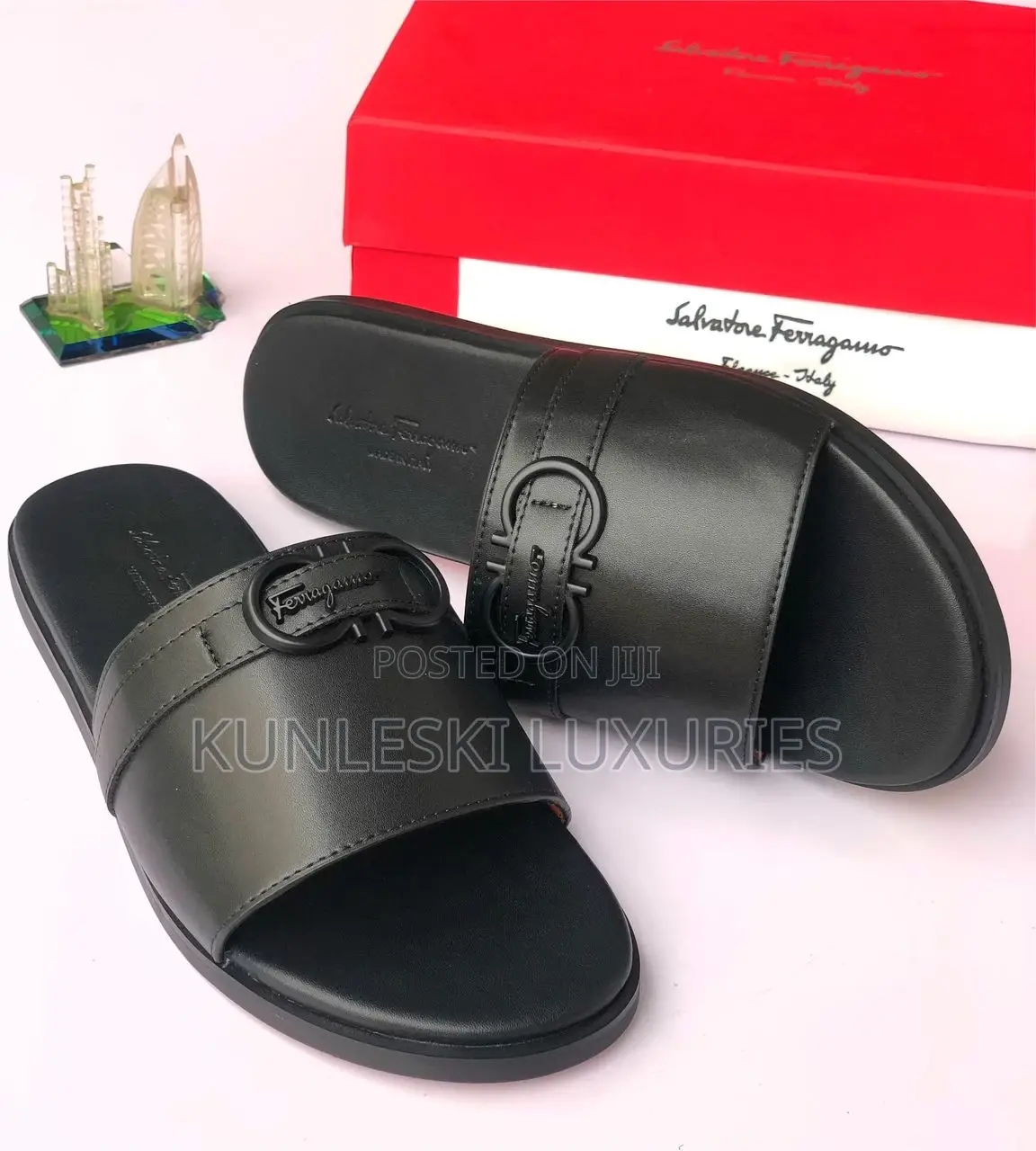 Original Salvatore Ferragamo Men Leather Slippers
