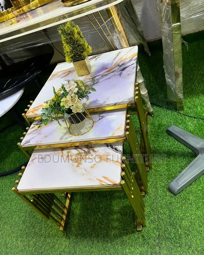3 in 1 Marble Top Side Tables