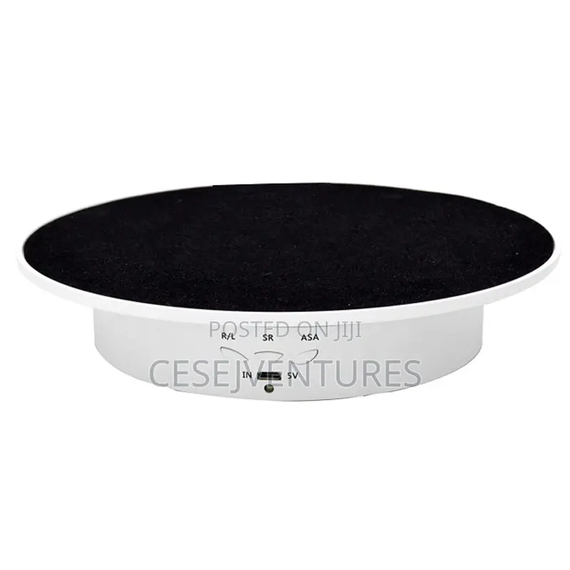 "Dual-Powered 360° Rotating Display Stand, High-Capacity