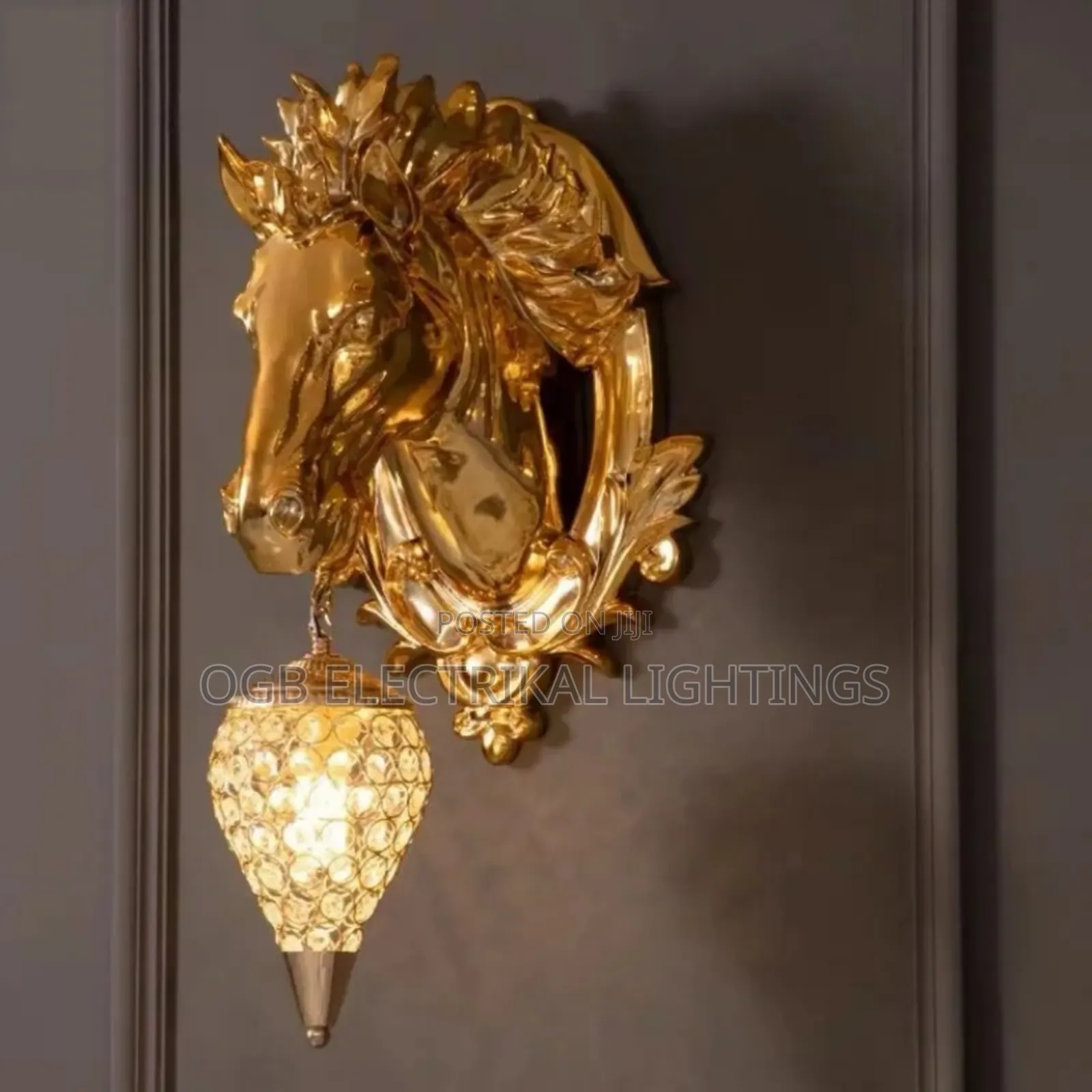 Electroplated Horse Head Wall Lamp