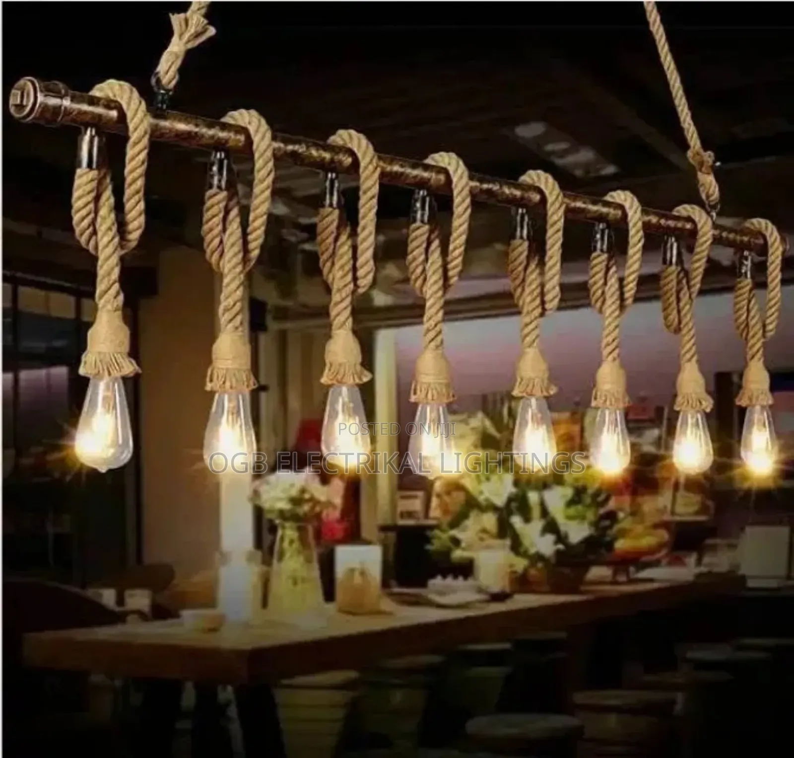 Retro Hemp Rope Pendant Light