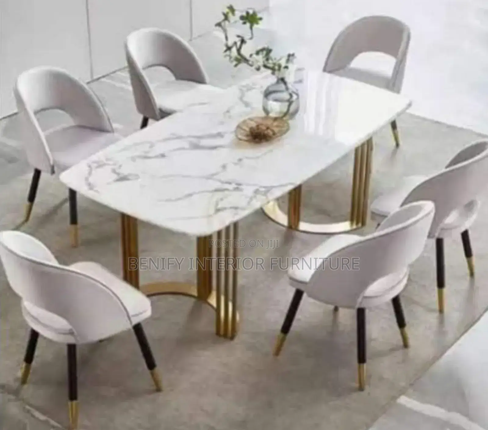 Modern 6 Seater Marble Dining Set