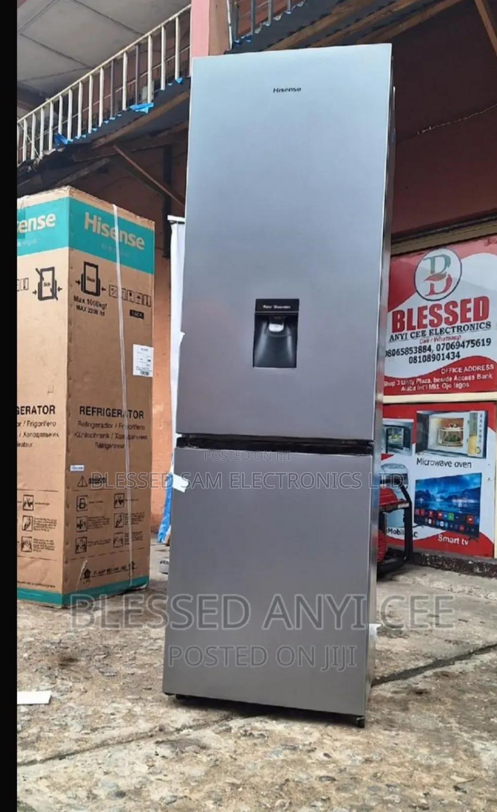 New> Hisense Double Door Fridge 264l With Dispenser > 1 Yrs