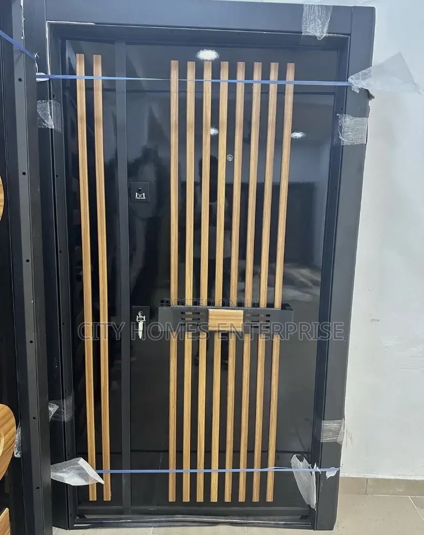 Quality 4ft Turkish Security Door Black and Brown Stripes