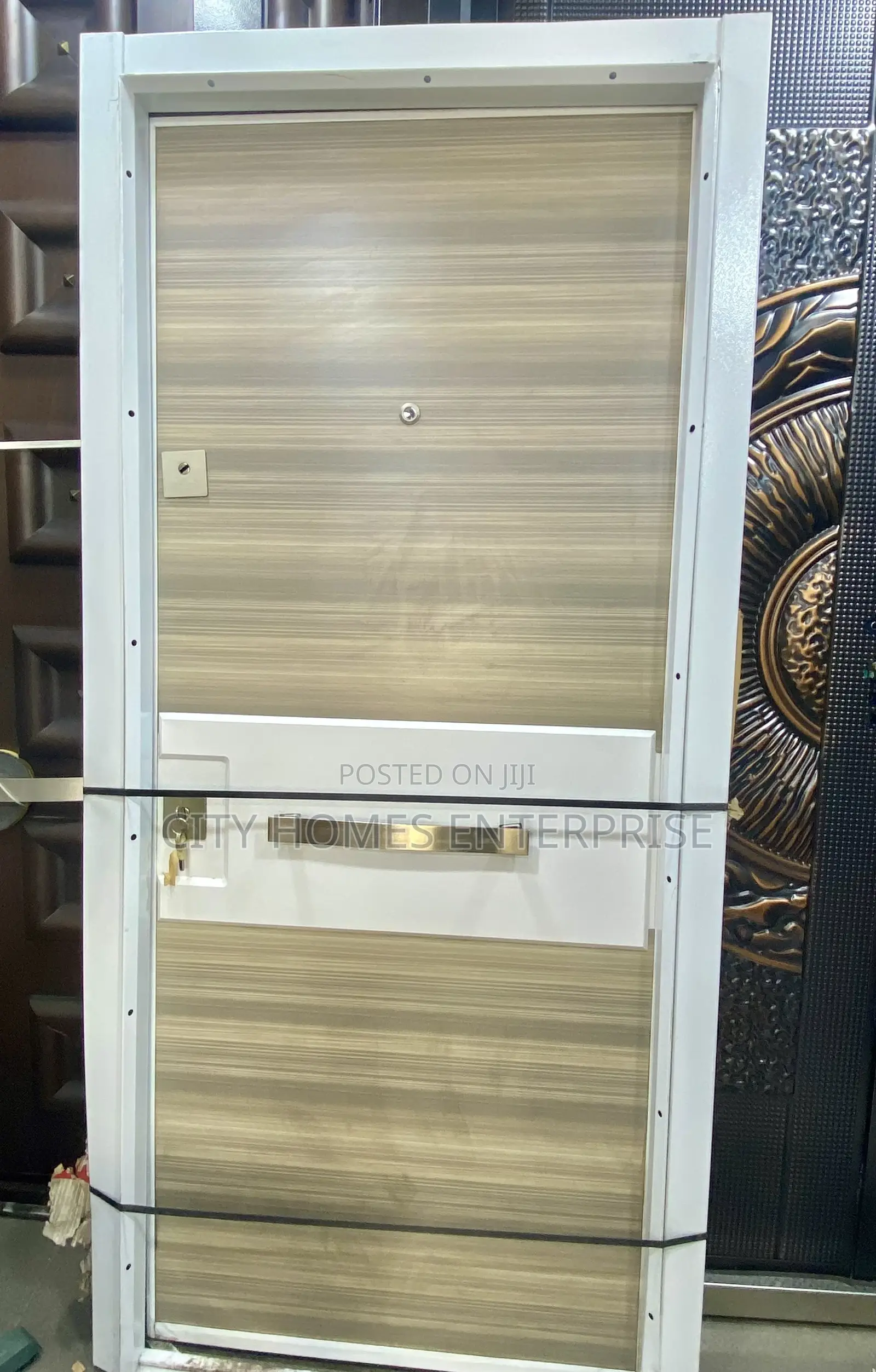 Beige Modern 3ft Turkish Security Luxury Door