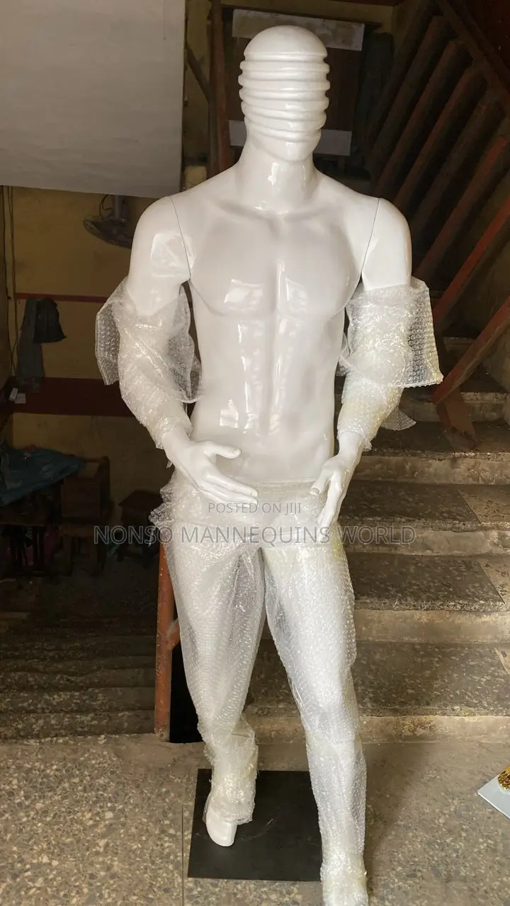 Glossy White Fibr Spider Face Male Mannequin