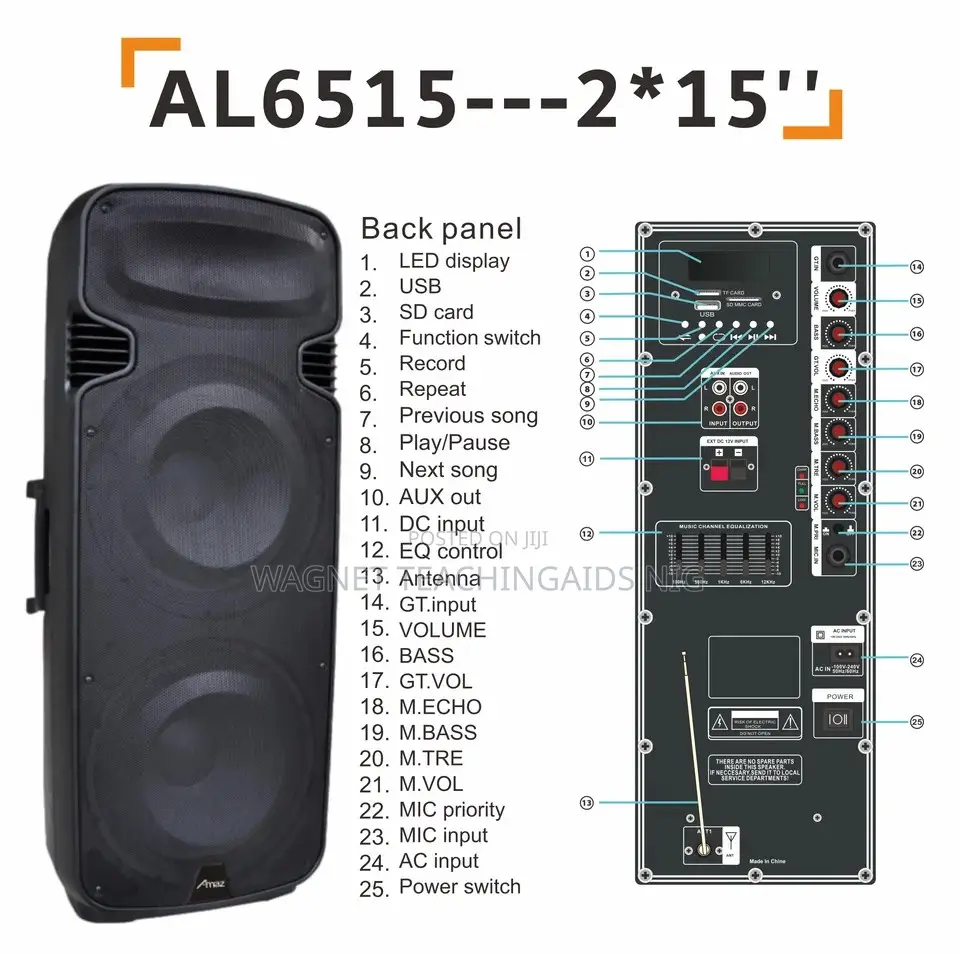 Double 15inches Speakers for Rent in Area 10 Abuja