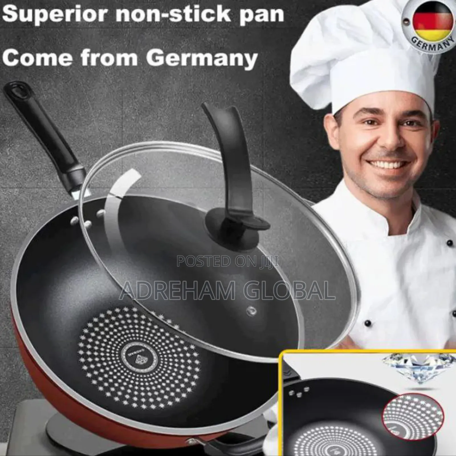 Superior Non Stick Spoon Fry Pan 34cm.