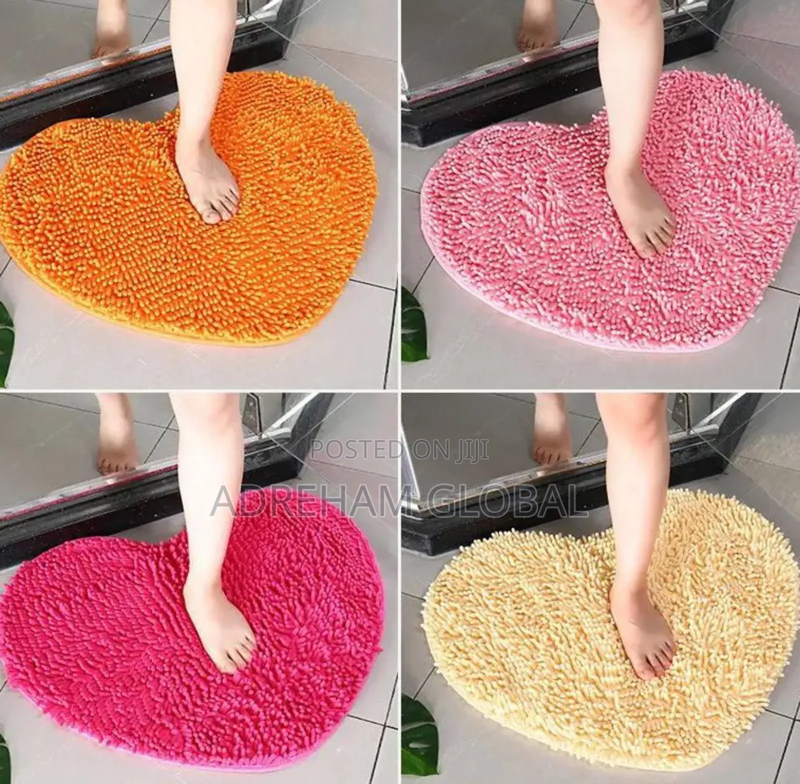 Bathroom Foot Mat 60cm by 40cm Love Shape