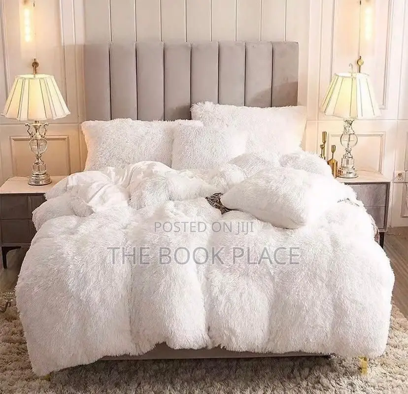 Bedding White Fur Bedsheet And Thick Duvet
