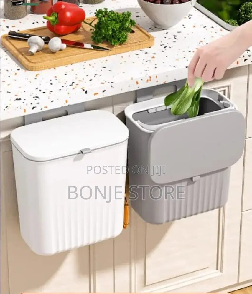 Hanging Trash Can With Lid Kitchen Bathroom Hangin Waste Bin