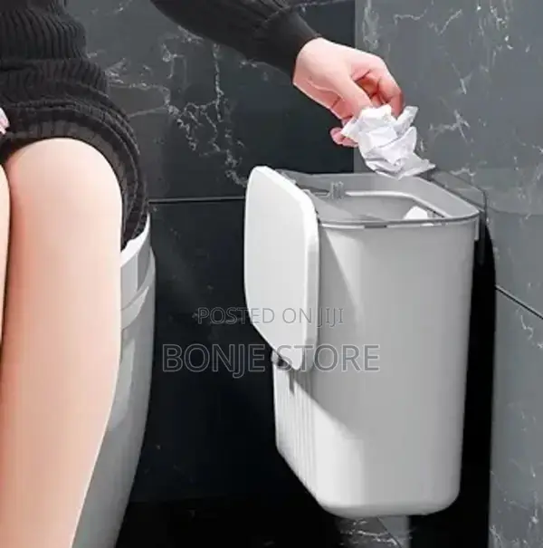 Hanging Trash Can With Lid Kitchen Bathroom Hangin Waste Bin