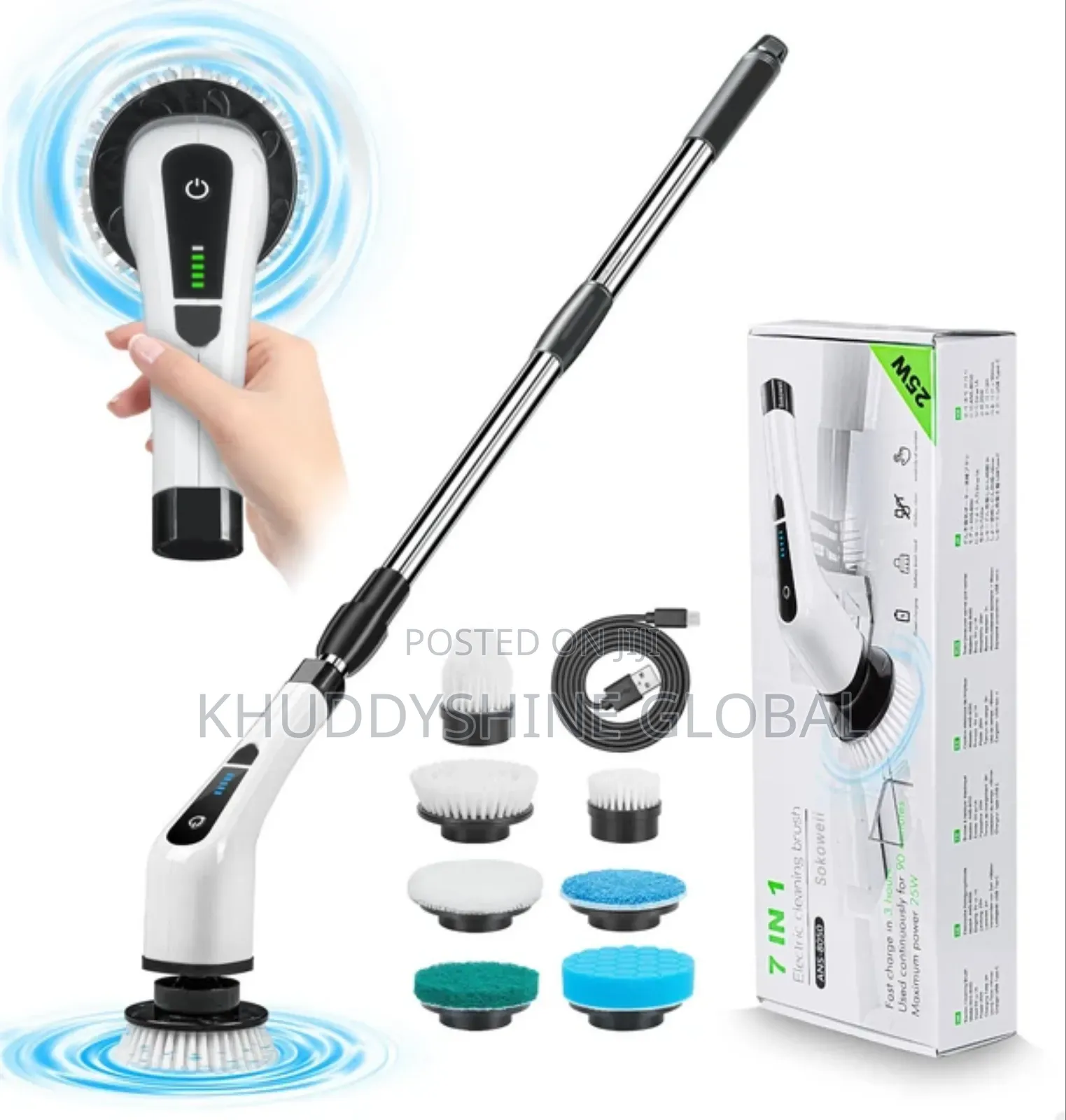 7in1 Scrubber Cordless Electric Turbo Scrub Cleaning Brush