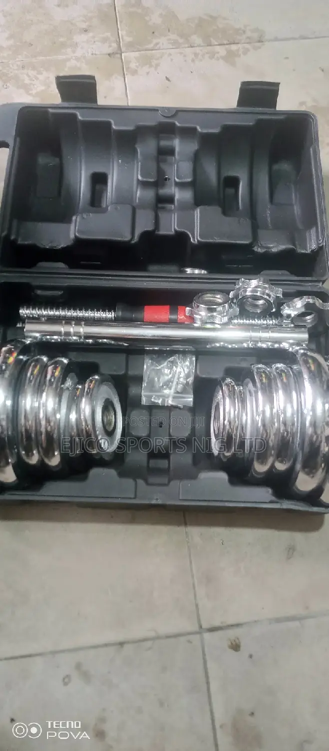 Brand New 20kg Adjustable Chrome Dumbbell With Extension