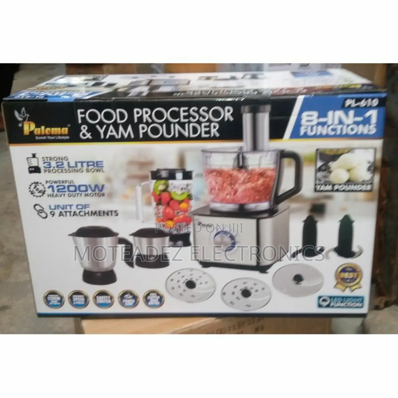 Paloma 3.2l (1200w) 8 in 1 Yam Pounder/Multi Food Processors