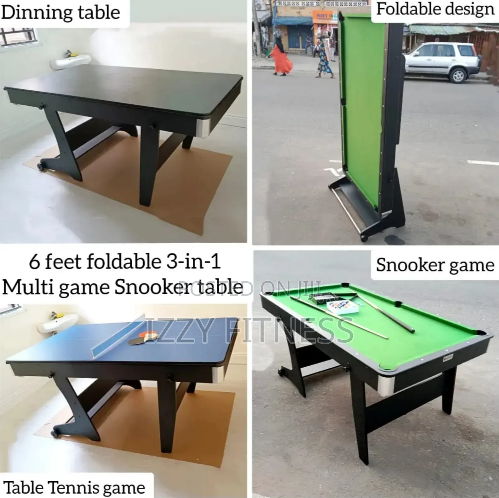 6ft 3 in 1 Snooker Multi Table