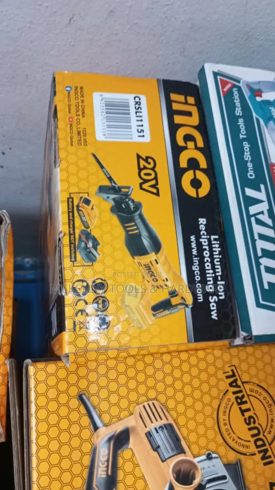 Ingco Reciprocating Saw Cordless 20V (SOLO) Incl 2pc Blades
